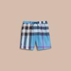 Burberry Burberry Check Swim Shorts, Size: Xxl, Blue