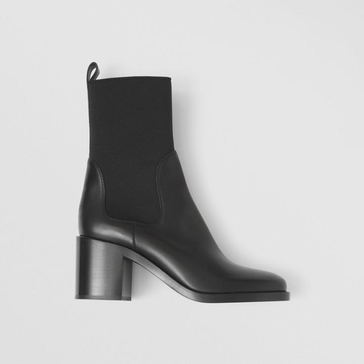 Burberry Burberry Leather Heeled Chelsea Boots, Size: 37