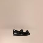 Burberry Burberry Bow Detail Leather Ballerinas, Size: 7, Black