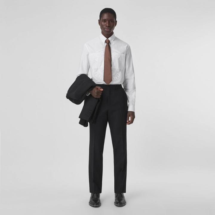 Burberry Burberry Logo Graphic Cotton Satin Oversized Shirt