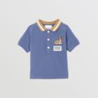Burberry Burberry Childrens Deer Motif Cotton Polo Shirt, Size: 2y, Blue