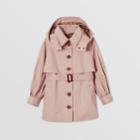 Burberry Burberry Childrens Detachable Hood Cotton Twill Trench Coat, Size: 6y, Pink