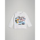 Burberry Burberry Long-sleeve Logo Print Cotton T-shirt, Size: 12m, White