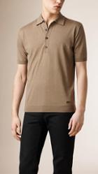Burberry Stretch Silk Knitted Cashmere Polo Shirt