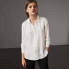 Burberry Burberry Tonal Check Silk Shirt, Size: 04, White