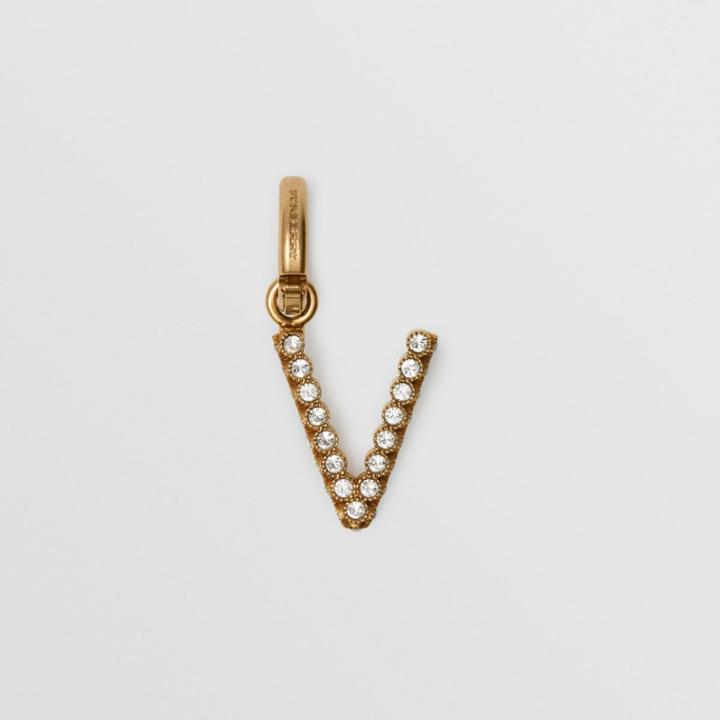 Burberry Burberry Crystal 'v' Alphabet Charm, Yellow