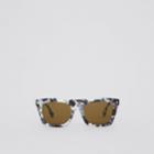 Burberry Burberry Icon Stripe Detail Rectangular Frame Sunglasses, Grey