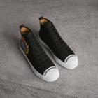 Burberry Burberry Archive Logo Cotton Gabardine High-top Sneakers, Size: 42, Black