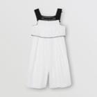 Burberry Burberry Childrens Lace Trim Embroidered Cotton Sailor Jumpsuit, Size: 14y, White