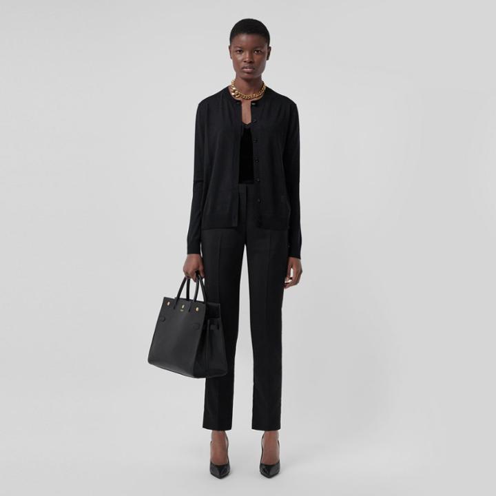 Burberry Burberry Monogram Motif Wool Silk Cashmere Cardigan