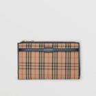 Burberry Burberry 1983 Check And Leather Travel Wallet, Blue
