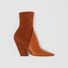 Burberry Burberry Panelled Suede And Lambskin Ankle Boots, Size: 36, Brown