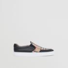 Burberry Burberry Leather And Vintage Check Slip-on Sneakers, Size: 36
