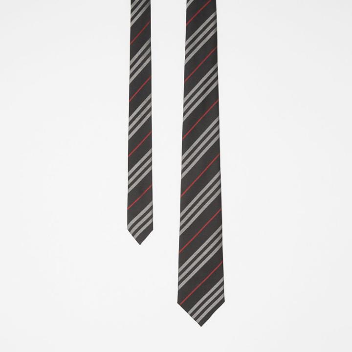 Burberry Burberry Classic Cut Striped Silk Jacquard Tie, Black