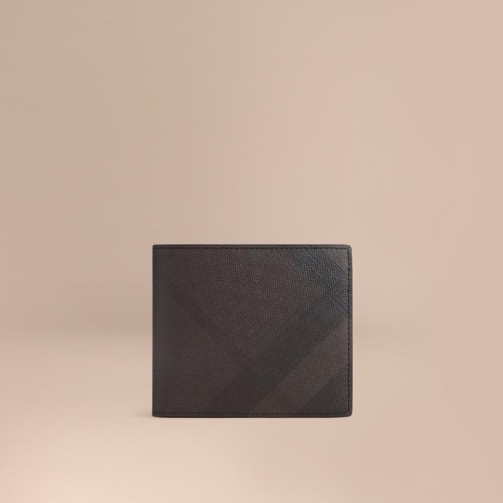 Burberry Burberry London Check Bifold Wallet With Coin Compartment, Brown
