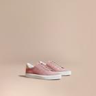 Burberry Burberry Perforated Check Leather Trainers, Size: 35.5, Pink