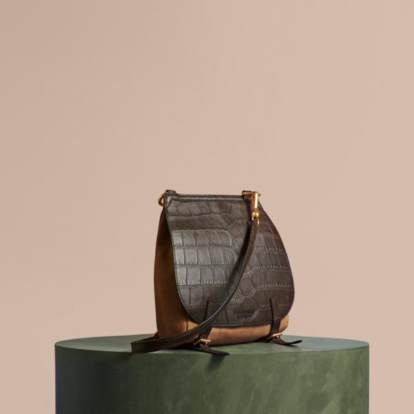 Burberry The Small Bridle Bag In Alligator And Suede