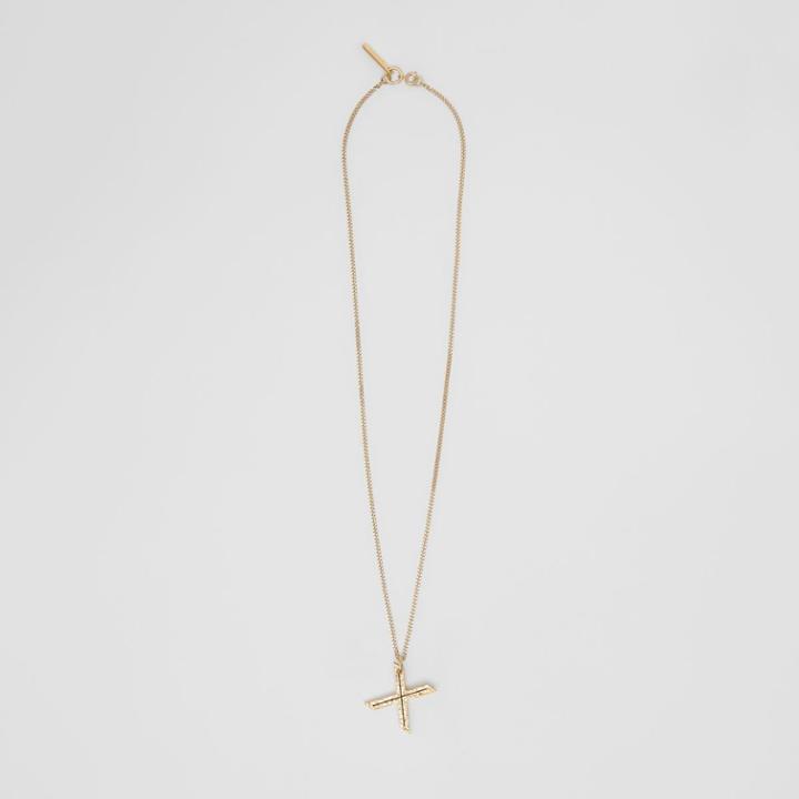 Burberry Burberry 'x' Alphabet Charm Gold-plated Necklace, Yellow