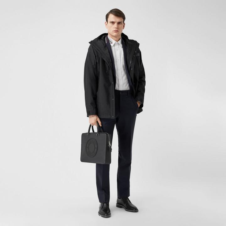 Burberry Burberry Logo Appliqu Nylon Hooded Jacket, Size: Xxl, Black