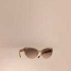 Burberry Burberry Check Detail Cat-eye Sunglasses, Beige