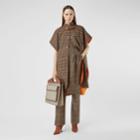 Burberry Burberry Double-faced Check Wool Cape, Size: M/l, Orange
