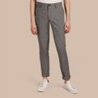 Burberry Burberry Cotton Tapered Trousers, Size: 36r, Grey