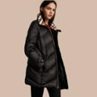 Burberry Burberry Chevron-quilted Down-filled Coat, Size: Xl, Black