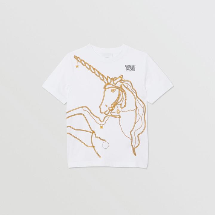 Burberry Burberry Childrens Chain Print Cotton T-shirt, Size: 14y, White