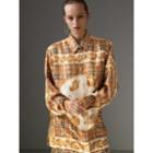 Burberry Burberry Archive Scarf Print Silk Shirt, Size: 00, Yellow