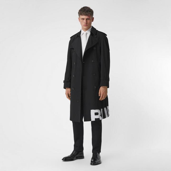 Burberry Burberry Logo Print Cotton Gabardine Trench Coat, Size: 48