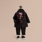 Burberry Burberry Wool Cashmere Blend Piped Military Pea Coat, Size: 12m, Black