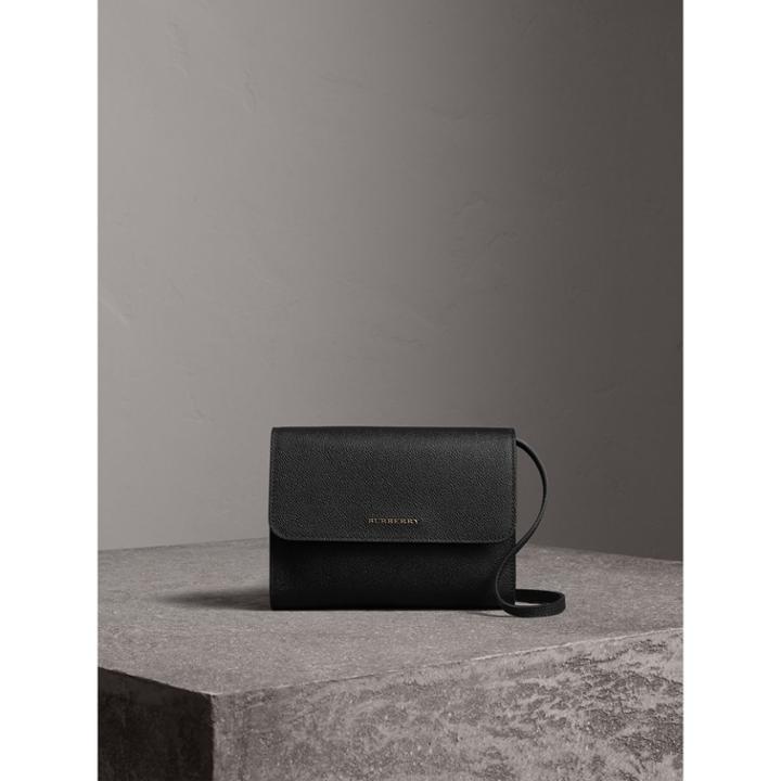 Burberry Burberry Grainy Leather Crossbody Bag, Black
