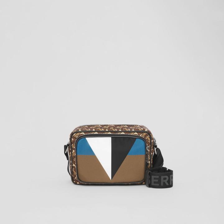 Burberry Burberry Geometric And Monogram Print Nylon Crossbody Bag