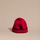 Burberry Burberry Ribbed Cashmere Tipped Beanie, Red