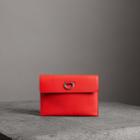 Burberry Burberry D-ring Leather Pouch With Zip Coin Case, Red