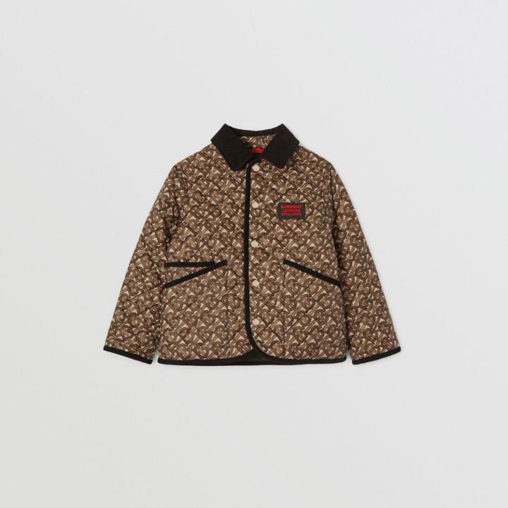 Burberry Burberry Childrens Monogram Print Diamond Quilted Jacket, Size: 10y, Brown
