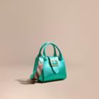 Burberry Burberry The Small Buckle Tote In Metallic Leather, Green