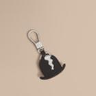 Burberry Burberry Leather Bowler Hat Key Ring, Black