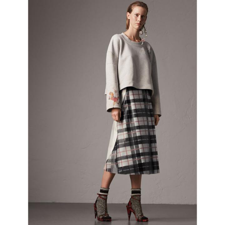 Burberry Burberry Sketch Print Loopback Cotton Sweatshirt, Grey
