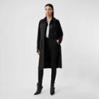 Burberry Burberry Diamond Quilted Panel Cotton Gabardine Car Coat, Size: 02, Black