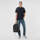 Burberry Burberry Icon Stripe Trim Monogram Motif Cotton Polo Shirt, Blue