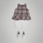 Burberry Burberry Scribble Check Print Silk Top, Size: 3y