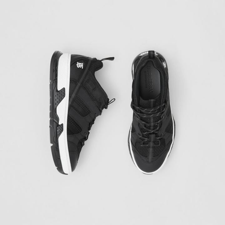 Burberry Burberry Mesh And Nubuck Sneakers, Size: 39, Black