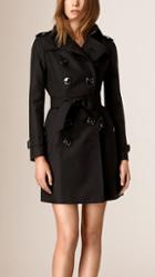 Burberry Prorsum Lace Topcollar Stretch Cotton Trench Coat