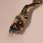 Burberry Floral Pop Print And Check Cashmere Scarf