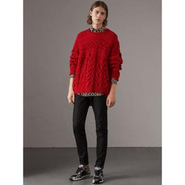 Burberry Burberry Aran Knit Cashmere Wool Sweater, Size: Xs