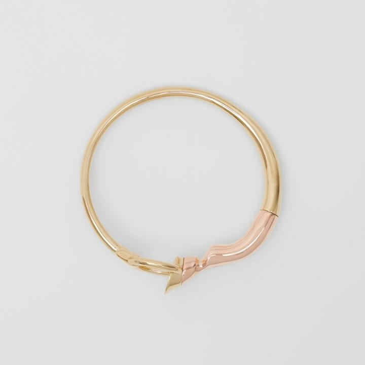 Burberry Burberry Gold And Palladium-plated Hoof And Hoop Bracelet, Size: S