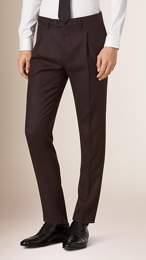 Burberry Micro-check Pegged Wool Trousers