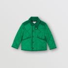 Burberry Burberry Childrens Corduroy Trim Diamond Quilted Jacket, Size: 4y, Green