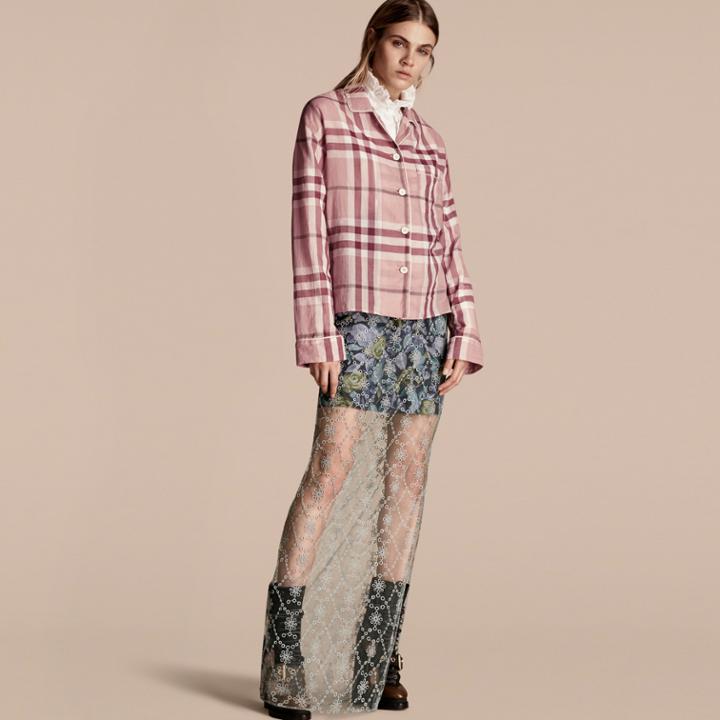 Burberry Burberry Check Cotton Pyjama-style Shirt, Size: 14, Pink